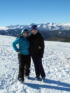 Skiing with my cousin in Keystone.